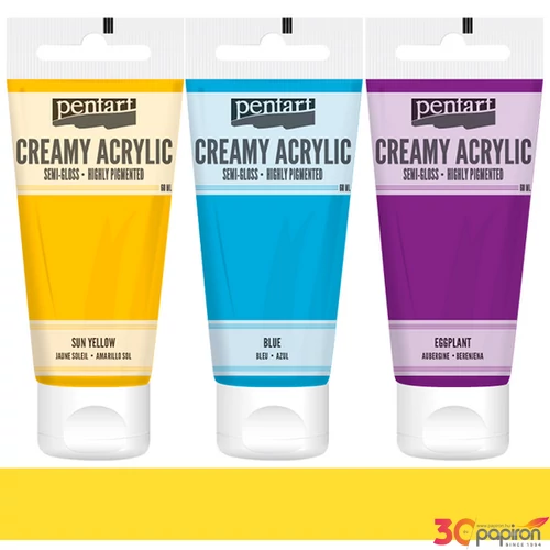 Akrilfesték krémes Pentart selyemfényű 60ml - sárga