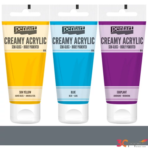 Akrilfesték krémes Pentart selyemfényű 60ml - szürke