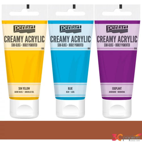 Akrilfesték krémes Pentart selyemfényű 60ml vörösbarna