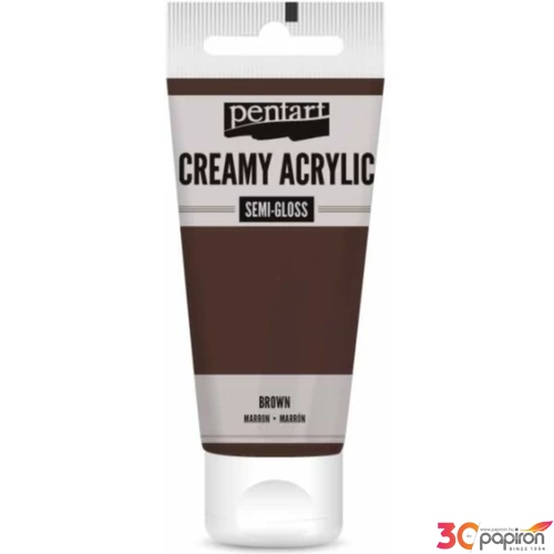 Akrilfesték krémes Pentart selyemfényű 60ml - barna