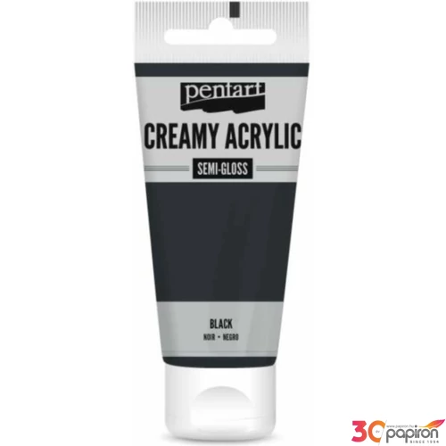 Akrilfesték krémes Pentart selyemfényű 60ml - fekete