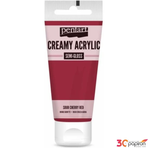 Akrilfesték krémes Pentart selyemfényű 60ml - meggypiros