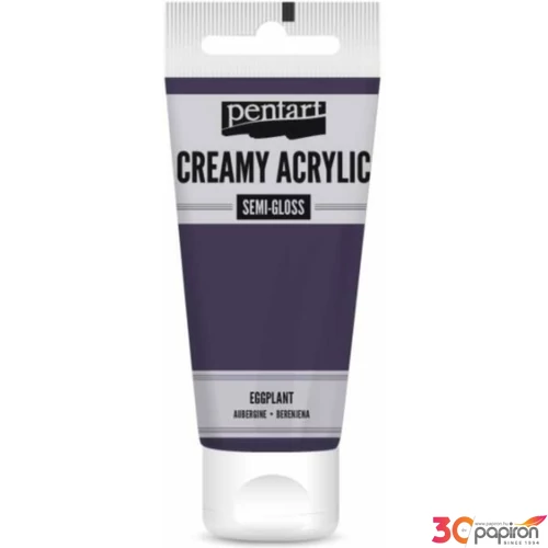 Akrilfesték krémes Pentart selyemfényű 60ml - padlizsán