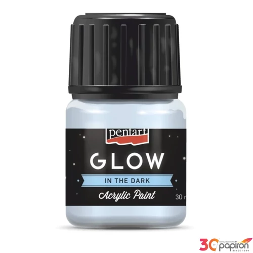 Akrilfesték sötétben világító Pentart Glow 30ml kékesfehér 6146