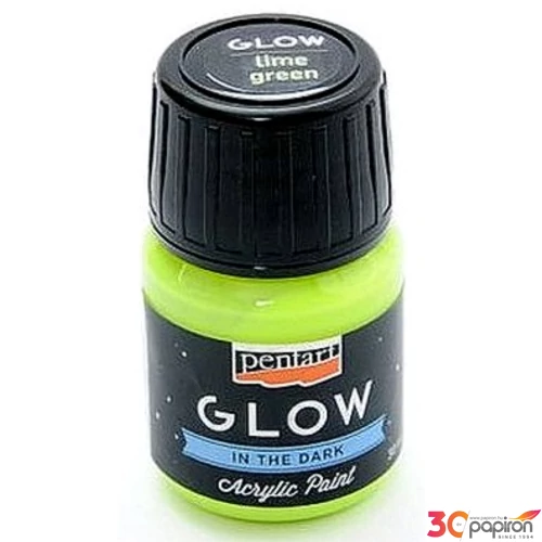 Akrilfesték sötétben világító Pentart Glow 30ml limezöld 6140