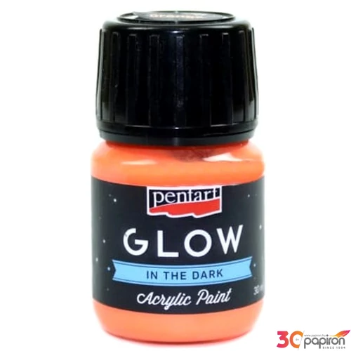 Akrilfesték sötétben világító Pentart Glow 30ml narancs 6141