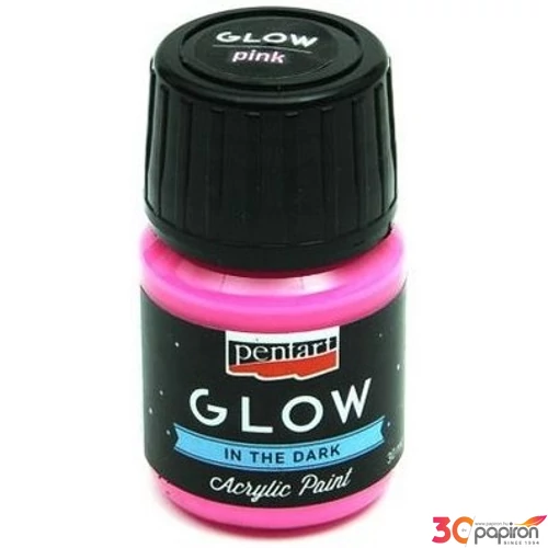 Akrilfesték sötétben világító Pentart Glow 30ml pink 6142