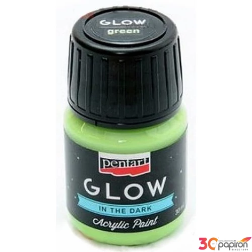 Akrilfesték sötétben világító Pentart Glow 30ml zöld 6145