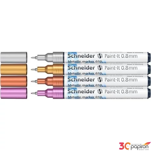 Akrilmarker 0,8mm Schneider Metálfényű 0,8mm, Paint-It 010 4 különböző szín