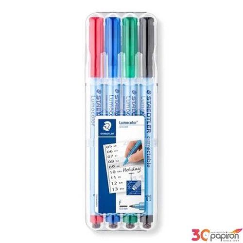 Alkoholmentes marker készlet OHP, 0,6mm, STAEDTLER Lumocolor 305F 4 különböző szín