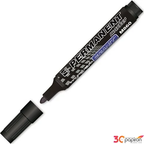 Alkoholos marker Granit 3-4 mm, kúpos, M860", fekete