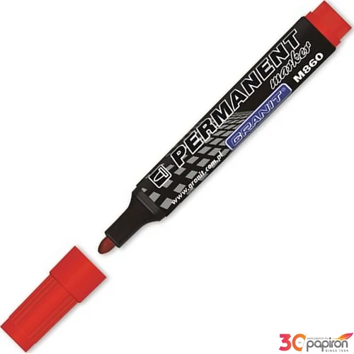 Alkoholos marker Granit 3-4 mm, kúpos, M860", piros