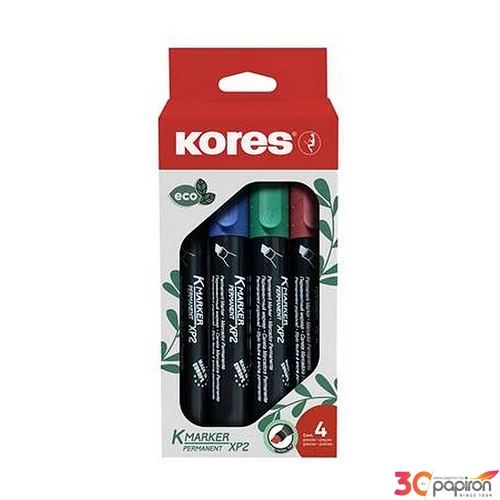 Alkoholos marker készlet 1-3mm vágott KORES Eco K-Marker 4 különböző szín