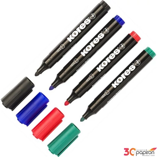Alkoholos marker Kores K-Marker 3-5mm kúpos hegyű 4színű Írószerek KORES 20943