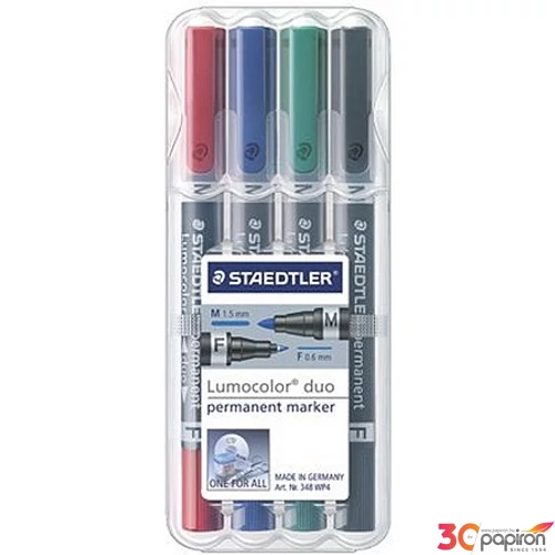 Alkoholos marker Staedtler Lumocolor Duo F/M 0,6/1,5mm kúpos 4szí Írószerek STAEDTLER 348 WP4