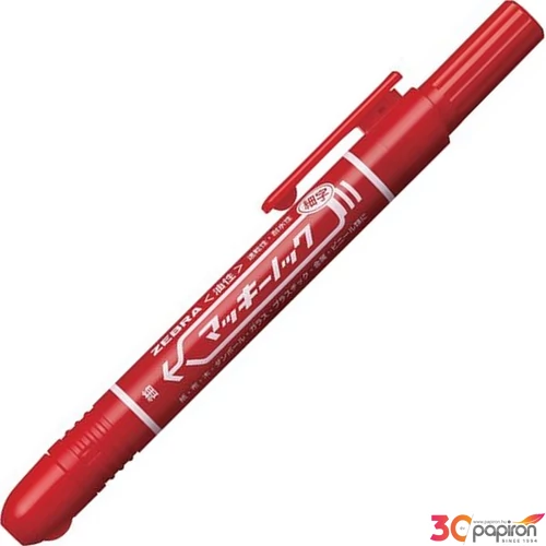 Alkoholos marker Zebra 1,3 mm, nyomógombos,Mckie Retractable piros