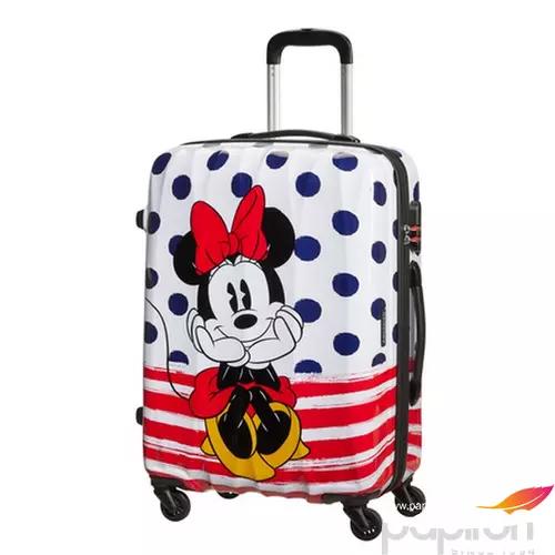 American Tourister bőrönd Disney Legends Spinner 65/24 Alfatwist 64479/9071-Minnie Blue Dots