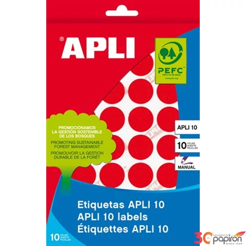 Etikett Apli körcímke 16mm kék 8lap/csomag Apli 2739 minőségi etikettek