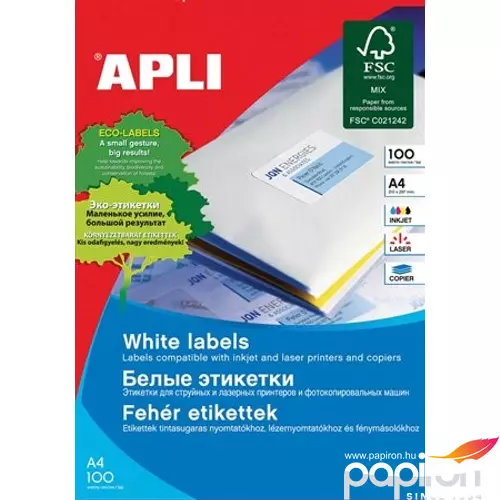 Etikett Apli 38x21, 2 -65- 3127 100ív/csomag