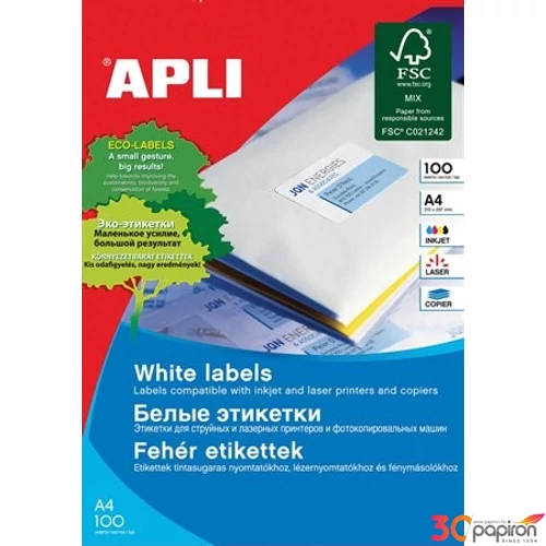 Etikett Apli 105x37 zöld 2 pályás 01598 LCA1597