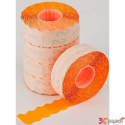 Árazószalag 22x12 mm Meto narancs "1csomag/5tekercs; 1500címke/tekercs"