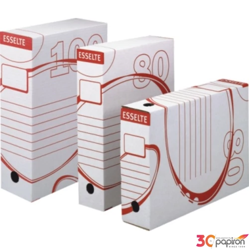 Archiváló doboz Esselte Boxy 80mm, összehajtható fehér Esselte