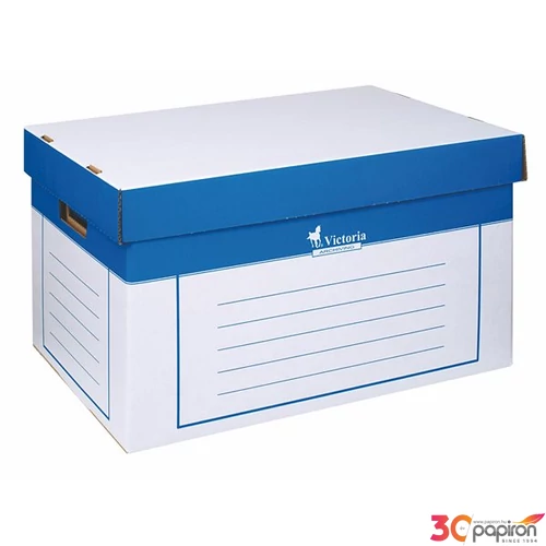 Archiváló konténer Victoria 320x460x270mm kék/fehér karton 2db/csomag