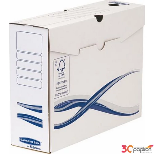 Archiválódoboz A/4+ Fellowes 100mm Bankers Box Basic, kék-fehér Iratrendezés, archiválás
