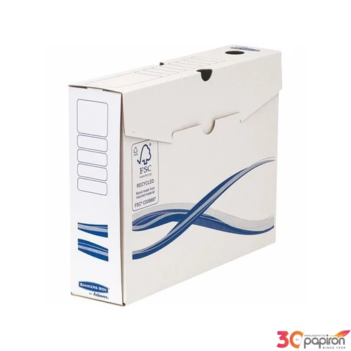 Archiválódoboz A/4 Fellowes 80mm Bankers Box Basic, kék-fehér Iratrendezés, archiválás