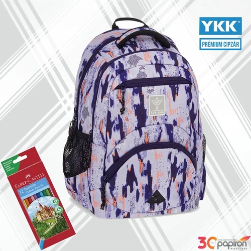 Ars Una ergonómikus hátizsák 27L Camouflage 25 dupla komfortos 55834599 gerincbarát 3év garancia