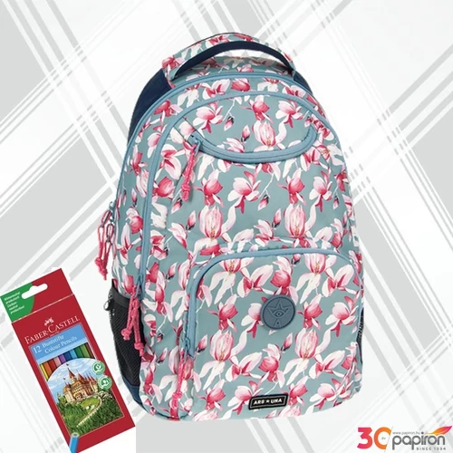 Ars Una hátizsák ergonómikus AU-6 26L Rosy Magnolia 3év garancia 55042529 Praktikus kamaszoknak zsebbel l