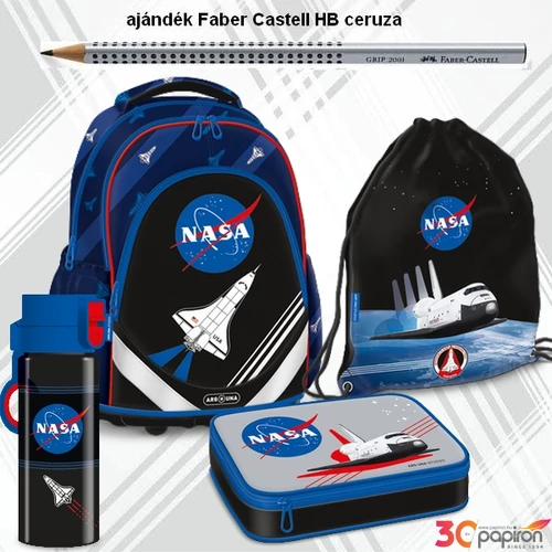 Iskolatáska szett Ars Una 23 NASA (5255) iskolatáska, tolltartó, tornazsák, kulacs