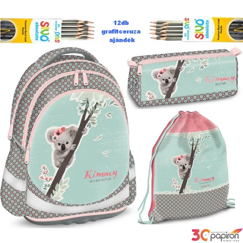 Iskolatáska szett Ars Una 21' Kimmy Koala +12 ajándék ceruza iskolatáska, tolltartó, tornazsák