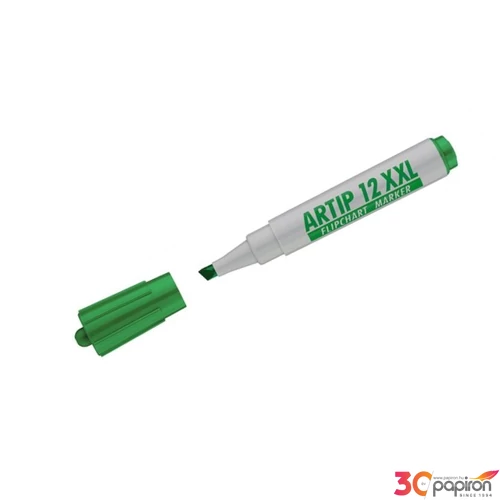 Artip 12 XXL marker zöld 1-4mm vágott hegyű flipchart marker ICO táblamarker