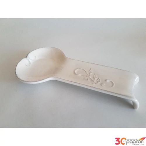 Fakanáltartó csipkés lapos Romantik, kézzel festett natúr 25x12,5x3 cm