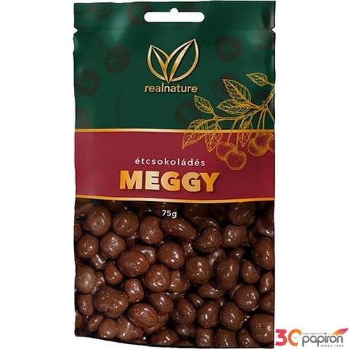 Aszalt meggy 75g REAL NATURE étcsokoládés 