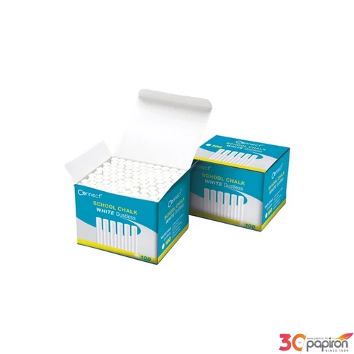 Táblakréta kerek Connect pormentes, 100db/doboz fehér iskolaszezonos termék