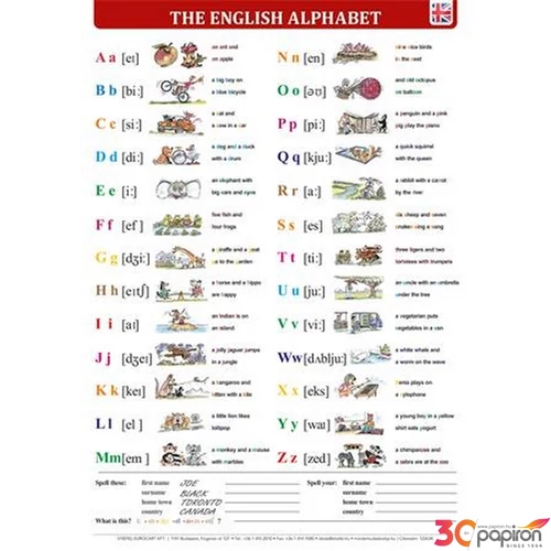 Asztali könyöklő Stiefel kétoldalas, The English Alphabet Great-Britain