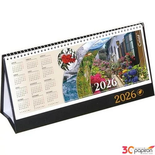 Asztali naptár 1 álló 2026 Csízió fekete napi motivációval 53 lapos-méret: 310x160 mm