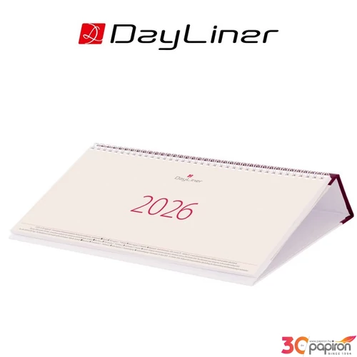 Asztali naptár 2026 Kódex fekvő bordó Dayliner 2026-os kollekció