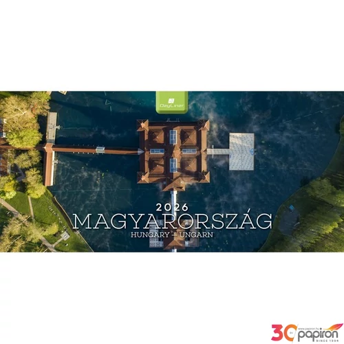 Asztali naptár 2026 Magyarország fekvő bordó Dayliner 2026-os kollekció