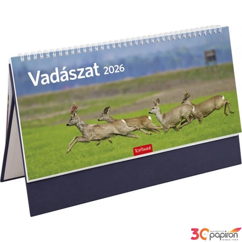 Asztali Naptár 2026 T054 Vadászat Álló Kék Toptimer 2026 kollekció!