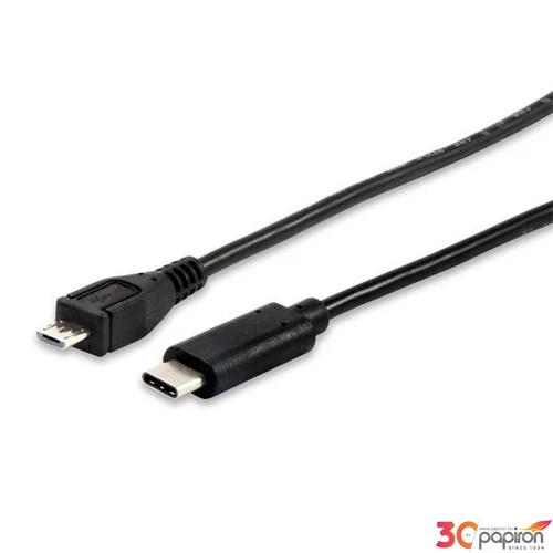 Átalakító kábel USB-C-USB MicroB 2.0 1m EQUIP