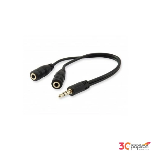 Audio elosztó kábel 13cm 2 bemenet/1 kimenet EQUIP