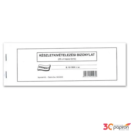 B 12-136/V készletkivét. Készletkivét. biz. 25lapos