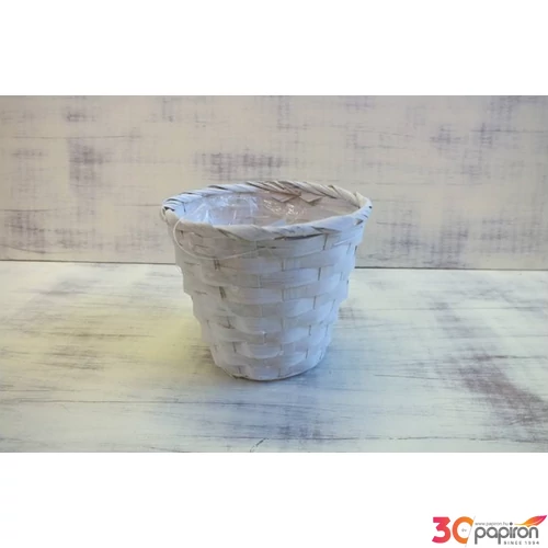 Kaspó bambusz fehér 14cm