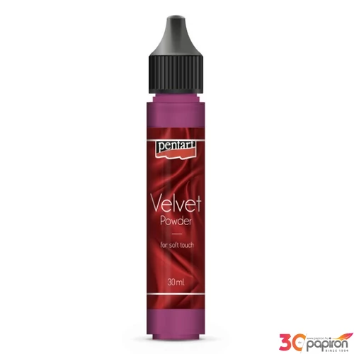 Bársonypor Pentart 30ml piros