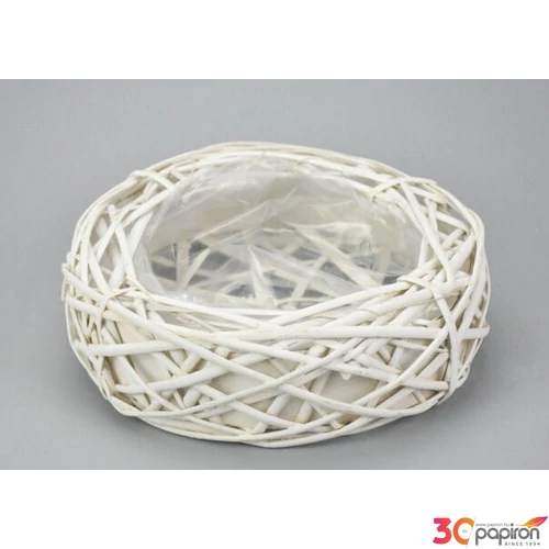 Dekor bélelt fészek Méret: átmérő: 25cm, mag: 9cm FEHÉR KÖZEPES