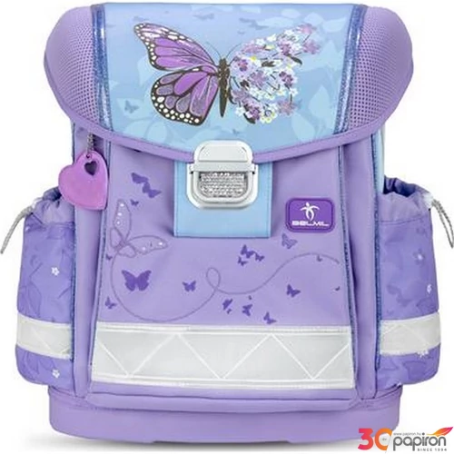 Belmil iskolatáska Classy Purple Blue Butterfly
