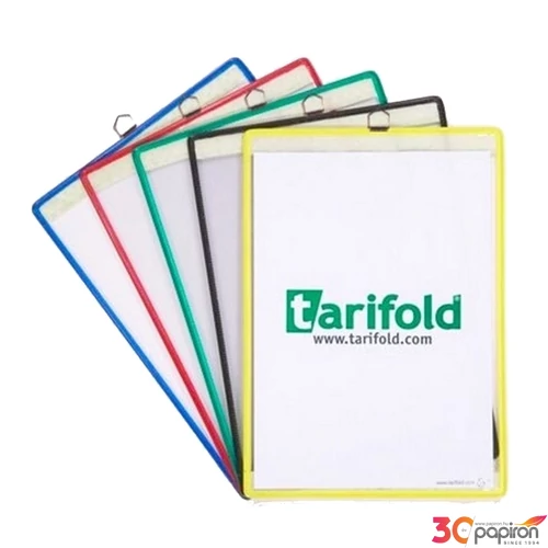 Bemutatótábla A4 Tarifold piros fém fülecskével függeszthető 5db/doboz